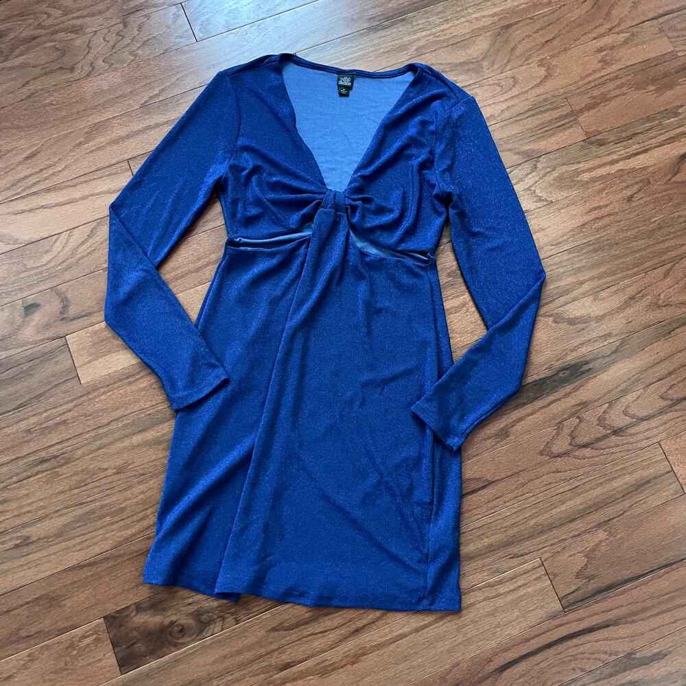 Wild Fable Royal Blue Cut Out Long Sleeve Body-Con Dress Size Medium